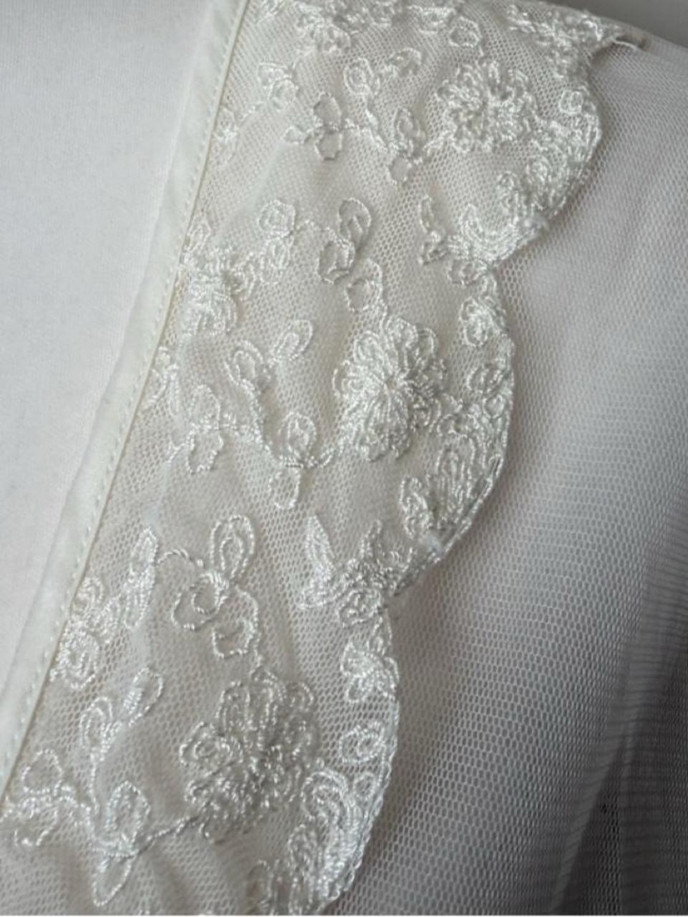 Ivory Mesh Bridal Robe - Picture 4 of 8